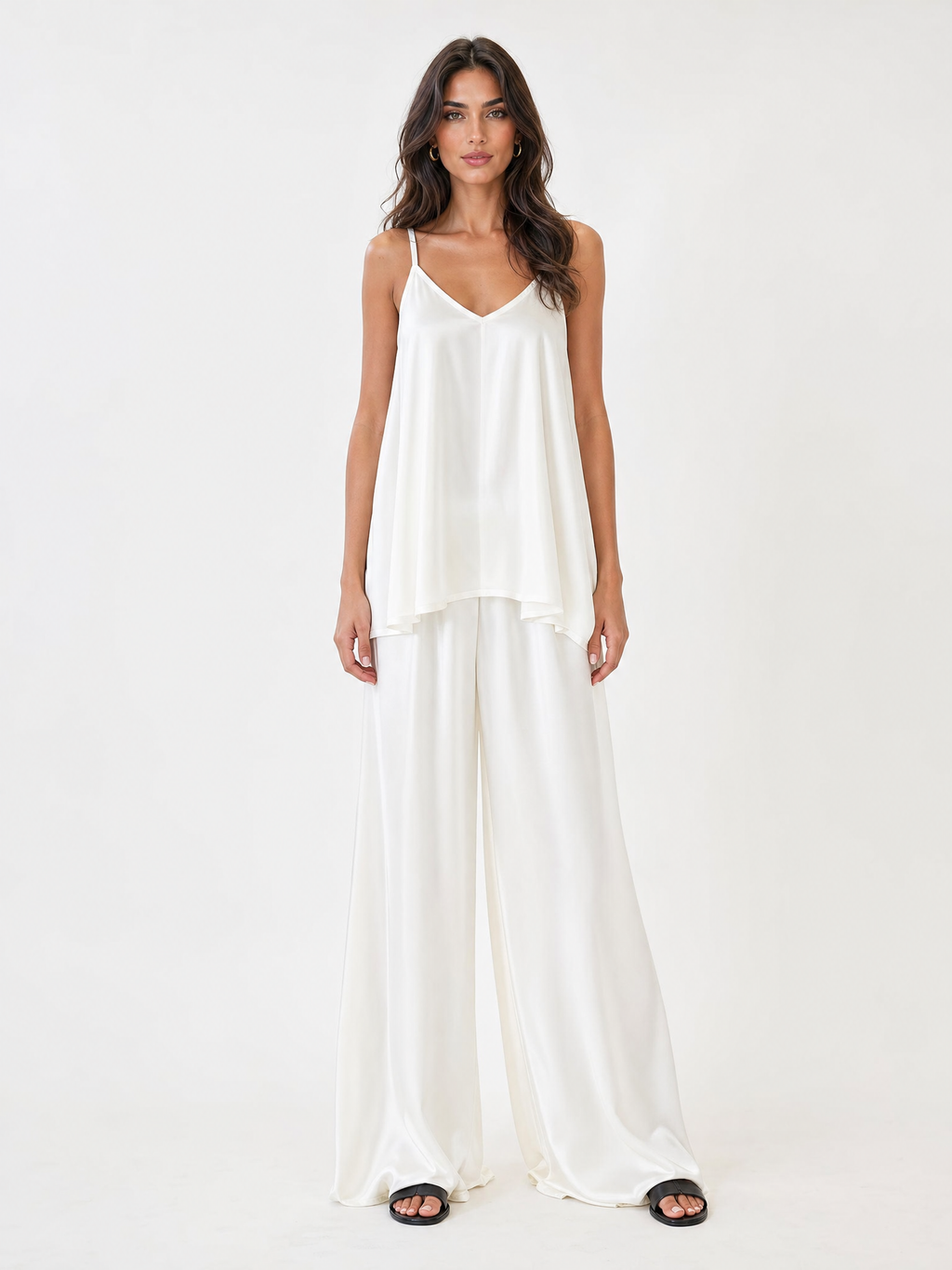 Elegant V-Neck Satin Cami Top