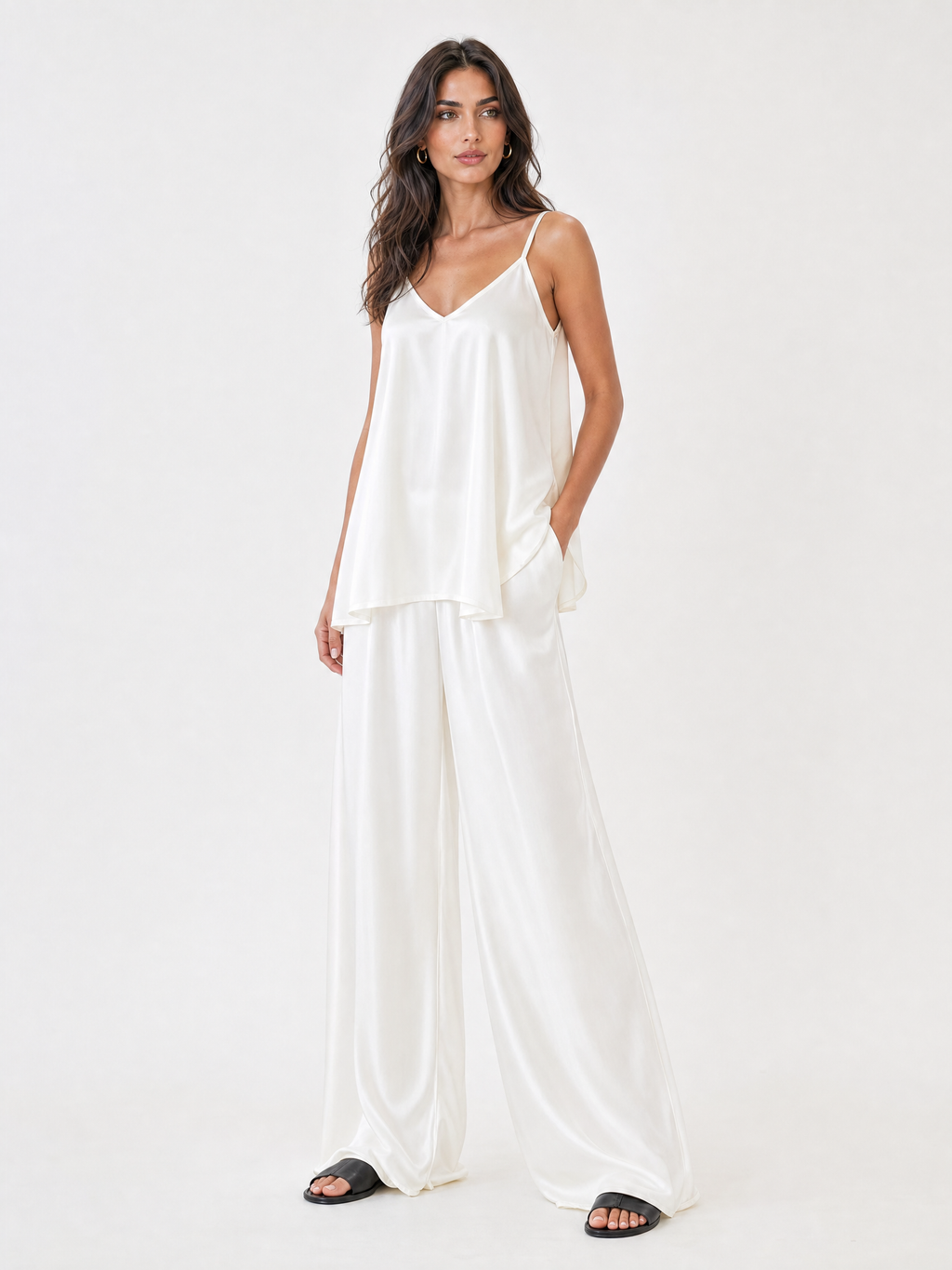 Elegant V-Neck Satin Cami Top