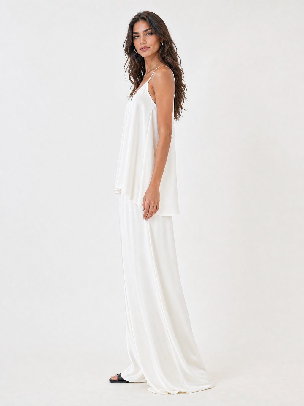 Elegant V-Neck Satin Cami Top