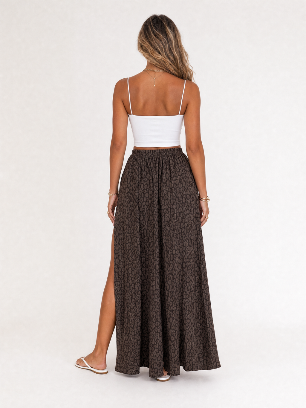 Suna Leopard Print Muslin Maxi Skirt