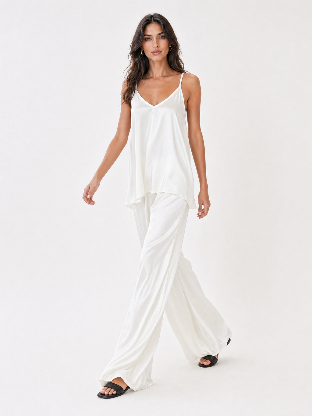 Elegant V-Neck Satin Cami Top